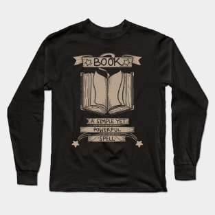 Book Simple Yet Powerful Line Art Illustration with Quote Long Sleeve T-Shirt